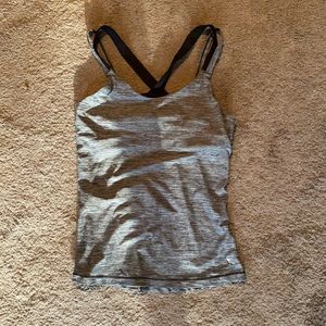 Gray and black Danskin tank top